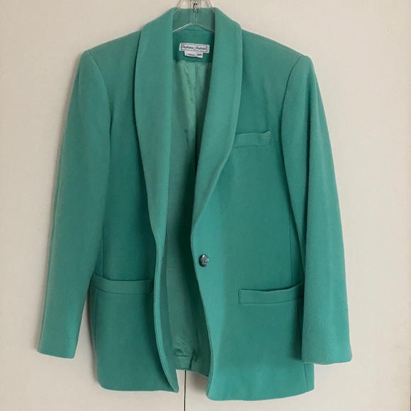 Stephanie Andrews I Seafoam Green Wool Blend Blazer - Picture 2 of 16